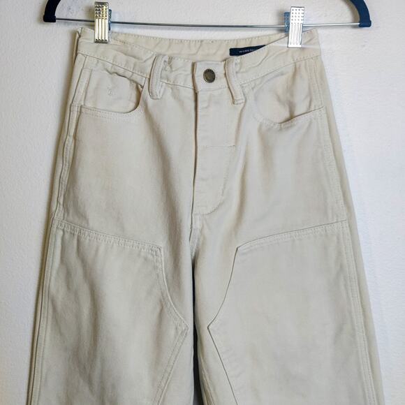Thrills Free People Workshop Panel Organic Cotton Utility Pants Cream 2 Workwear - Picture 4 of 16